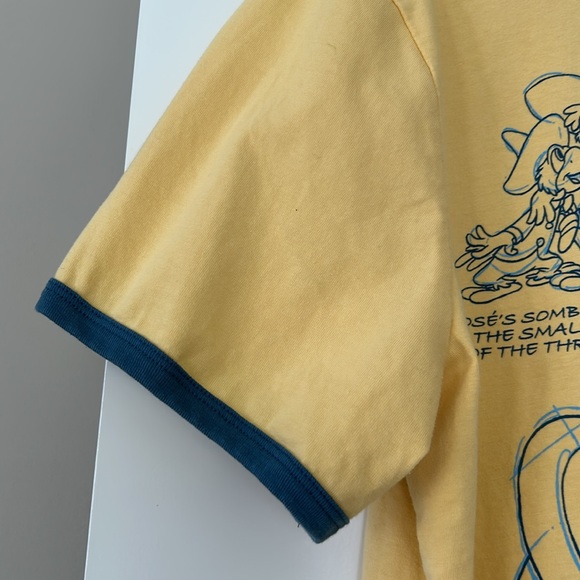 Disney Parks Ink & Paint Collection The Three Caballeros Ringer Tee Yellow Blue - Picture 4 of 10